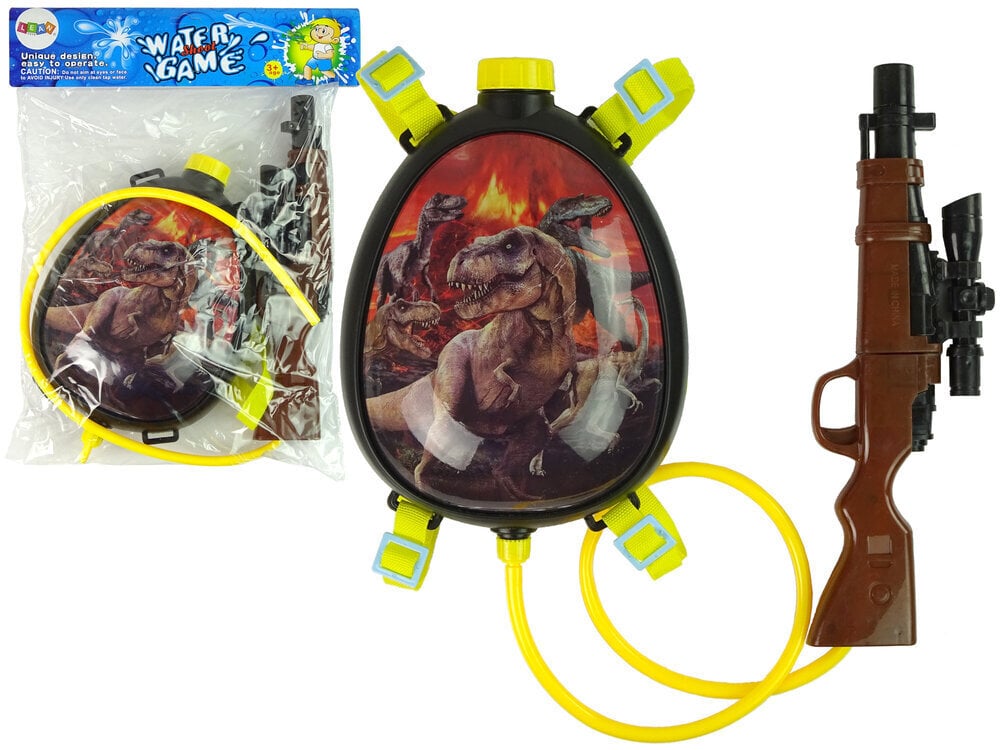 Mänguveepüstol koos seljakoti ja dinosaurustega LeanToys hind ja info | Mänguasjad (vesi, rand ja liiv) | kaup24.ee