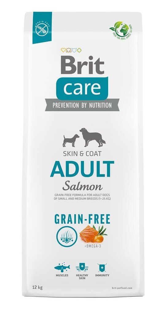 Brit Care Grain-Free Adult Salmon koeratoit 12kg цена и информация | Kuivtoit koertele | kaup24.ee