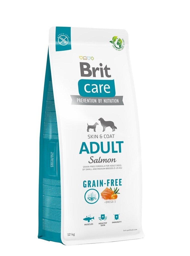Brit Care Grain-Free Adult Salmon koeratoit 12kg hind ja info | Kuivtoit koertele | kaup24.ee