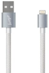 USB kaabel Beeyo Twine, sobib iPhone, valge, 1 m pikk hind ja info | Mobiiltelefonide kaablid | kaup24.ee