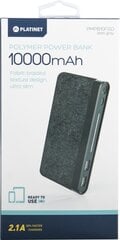 PLATINETi jõupank 10000mAh polümeer, kangas, tumehall [44243] цена и информация | Зарядные устройства Power bank | kaup24.ee