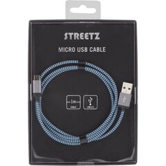 Mob. telefono kabelis STREETZ USB 2.0 "A-micro B", 1.0m, mėlynas / MICRO-117 hind ja info | Streetz Kodumasinad, kodutehnika | kaup24.ee