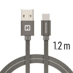 Swissten Textile Универсальный Quick Charge 3.1 USB-C USB Кабель данных 1.2м Серый цена и информация | Кабели для телефонов | kaup24.ee