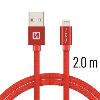 Swissten Textile Fast Charge 3A Lightning (MD818ZM/A) Data and Charging Cable 2m Red цена и информация | Kaablid ja juhtmed | kaup24.ee