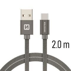 Swissten Textile Универсальный Quick Charge 3.1 USB-C USB Кабель данных 2м Серый цена и информация | Кабели для телефонов | kaup24.ee