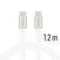 Swissten Textile Universal Quick Charge 3.0 USB-C to USB-C Data and Charging Cable 1.2m Silver hind ja info | Mobiiltelefonide kaablid | kaup24.ee