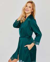 Naiste hommikumantel Mona Satin (roheline) hind ja info | Naiste hommikumantlid | kaup24.ee