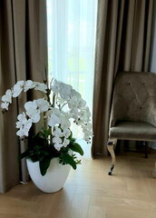 Klaaskiust lillepott Fiberglass 55 x 28 x 35(H) cm, valge hind ja info | Dekoratiivsed lillepotid | kaup24.ee