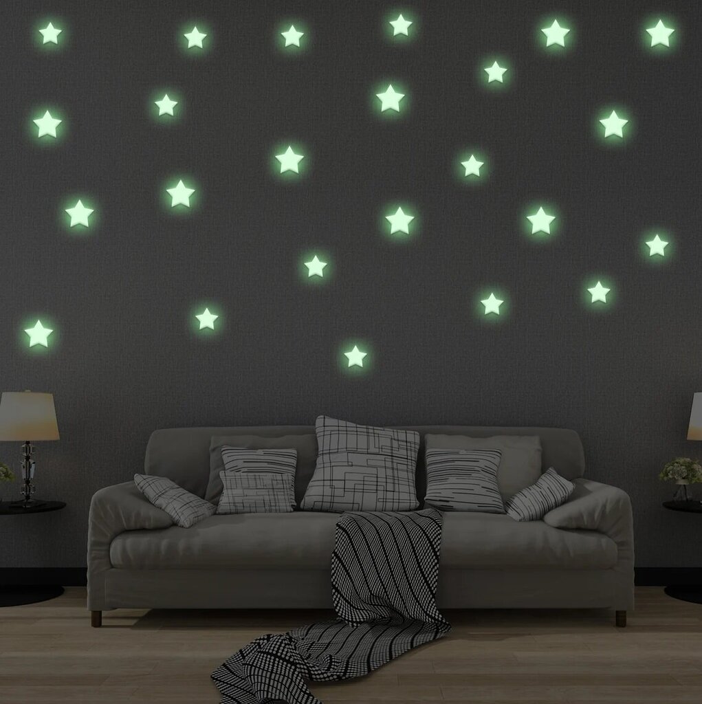 Glow in the Dark Stars vinüülist seinakleebised - 850 tk цена и информация | Seinakleebised | kaup24.ee