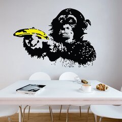 Banaaniga ahvi grafiti sisekujundusega vinüülist seinakleebis Banksy Monkey – 100 x 68cm цена и информация | Декоративные наклейки | kaup24.ee