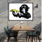 Seinaplakat Banksy Banana Monkey Graffiti sisekujundus - 100 x 68 cm цена и информация | Seinakleebised | kaup24.ee