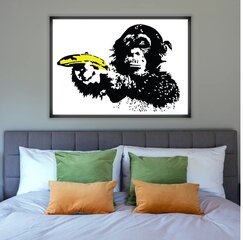 Плакат на стену Banksy обезьяна с бананом Постер Граффити декор интерьера - 100 х 68 см цена и информация | Декоративные наклейки | kaup24.ee