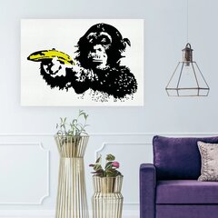 Prinditud lõuendi seinakunst Banksy Monkey banaanigrafiti sisekujundusega – 100 x 68 cm hind ja info | Seinapildid | kaup24.ee