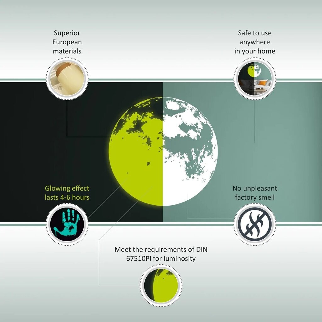 Helendavad vinüülist seinakleebised Öötaevas peegeldav kuukleebis hind ja info | Seinakleebised | kaup24.ee