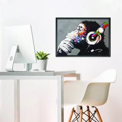 Seinaplakat Banksy Thinking Monkey Interior Decor - 56 x 40 cm hind ja info | Seinakleebised | kaup24.ee