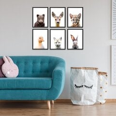 Набор плакатов с маленькими животными Декор для детской комнаты - 6 шт. цена и информация | Декоративные наклейки | kaup24.ee