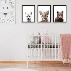 Набор плакатов с маленькими животными Милые постеры Декор для детской комнаты - 3 шт. цена и информация | Декоративные наклейки | kaup24.ee