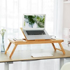 Reguleeritav bambusest lauaplaat SONGMICS hind ja info | Sülearvuti tarvikud | kaup24.ee