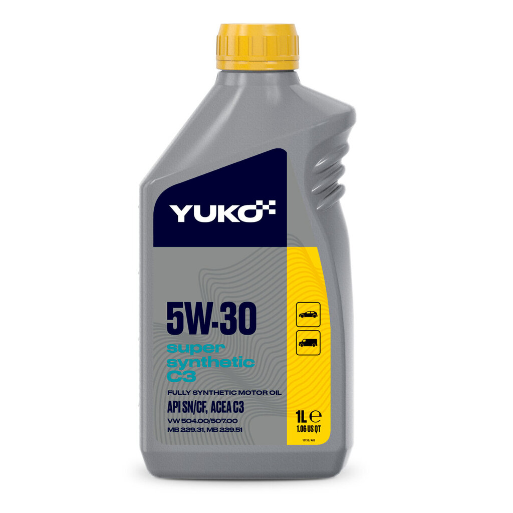 Yuko Super Synthetic sünteetiline mootoriõli, C3 5W-30, 1L hind ja info | Mootoriõlid | kaup24.ee