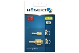 Пневморазъемы Hogert 1/4 7.2мм / 8-12мм - HT4R821 цена и информация | Шуруповерты, дрели | kaup24.ee