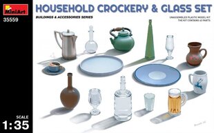 Liimitav mudel MiniArt 35559 Household Crockery & Glass Set 1/35 hind ja info | Liimitavad mudelid | kaup24.ee