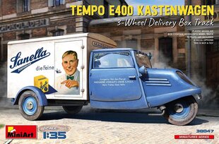 Liimitav mudel MiniArt 38047 Tempo E400 Kastenwagen 3-Wheel Delivery Box Track 1/35 цена и информация | Склеиваемые модели | kaup24.ee