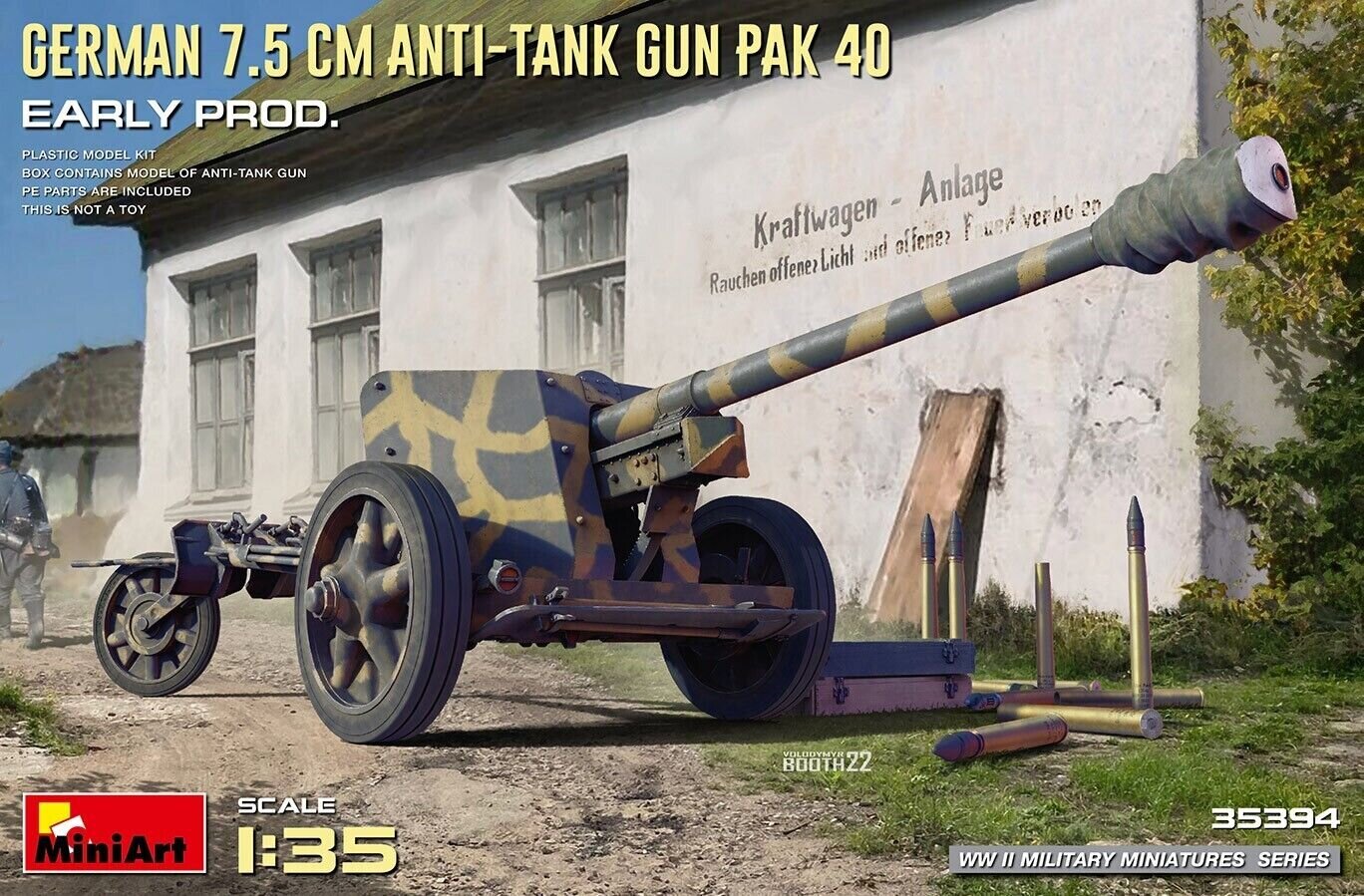 Liimitav mudel MiniArt 35394 German 7.5cm Anti-Tank Gun PaK 40. Early Prod 1/35 hind ja info | Liimitavad mudelid | kaup24.ee
