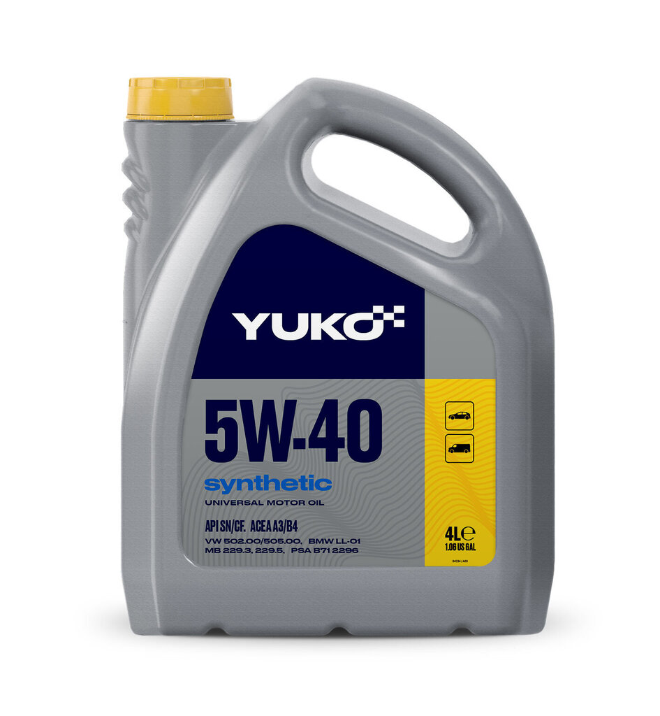 Yuko Synthetic sünteetiline mootoriõli, 5W-40, 5L hind ja info | Mootoriõlid | kaup24.ee