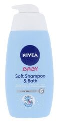 Nivea Baby Soft Shampoo & Bath šampoon lastele 500 ml цена и информация | Косметика для мам и детей | kaup24.ee