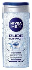 Dušigeel - šampoon Nivea Men Pure Impact meestele 250 ml цена и информация | Масла, гели для душа | kaup24.ee