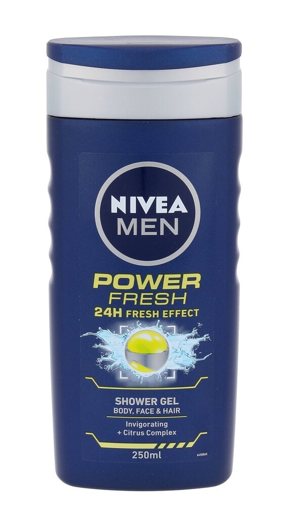 Dušigeel-šampoon Nivea Men Power Refresh meestele 250 ml цена и информация | Dušigeelid, õlid | kaup24.ee