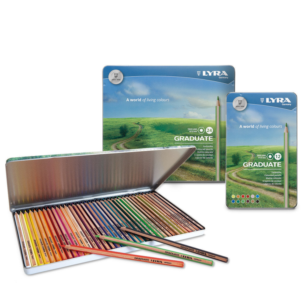 Värvipliiatsid Lyra Graduate 24 värvi, metallist karbis, 2871240 hind ja info | Kunstitarbed, voolimise tarvikud | kaup24.ee