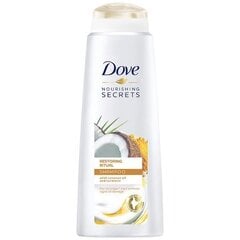 Восстанавливающий шампунь для волос Dove Nourishing Secrets Coconut Oil & Turmeric 400 мл  цена и информация | Шампуни | kaup24.ee