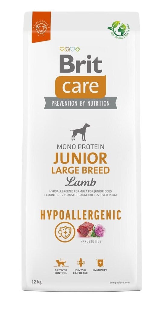 Brit Care Hypoallergenic Junior Large Breed Lamb koeratoit 12kg hind ja info | Kuivtoit koertele | kaup24.ee