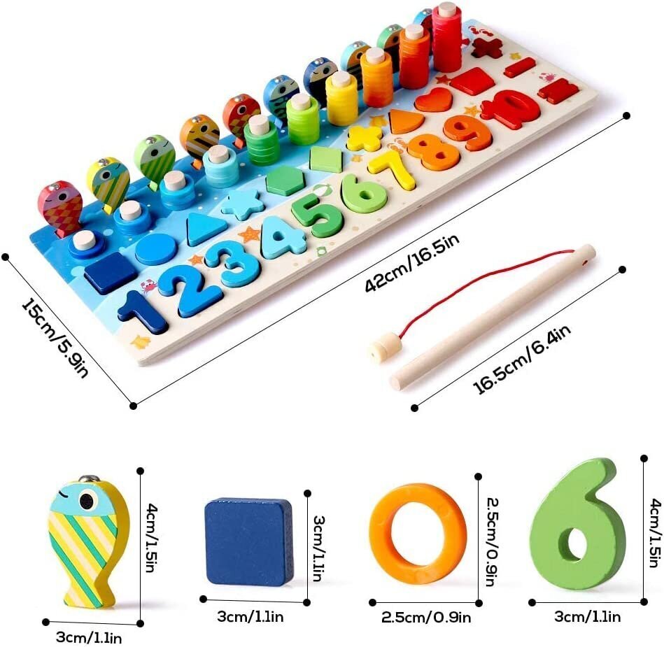 Puidust tegevuskomplekt MalPlay kalapüük, vormid ja numbrid hind ja info | Arendavad mänguasjad | kaup24.ee