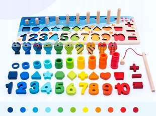 Puidust tegevuskomplekt MalPlay kalapüük, vormid ja numbrid цена и информация | Развивающие игрушки | kaup24.ee