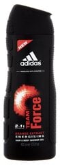 Adidas Team Force 3 in 1 dušigeel meestele (dušigeel keha juustele) 400 ml цена и информация | Парфюмированная косметика для мужчин | kaup24.ee