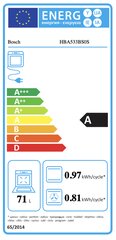 Bosch HBA533BS0S, integreeritav ahi, maht 71 L, roostevaba цена и информация | Духовки | kaup24.ee