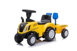 Pealistutav haagisega traktor lastele litsentsiga New Holland, kollane цена и информация | Игрушки для малышей | kaup24.ee