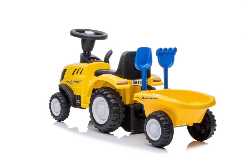 Pealistutav haagisega traktor lastele litsentsiga New Holland, kollane цена и информация | Imikute mänguasjad | kaup24.ee