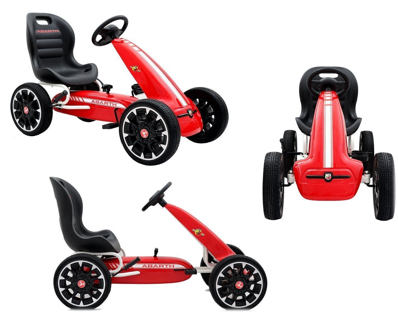 Pedaalidega kart Gokart Abarth, punane hind ja info | Poiste mänguasjad | kaup24.ee