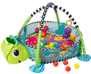 Большой развивающий коврик «Черепаха» с манежем с шариками цена и информация | Игрушки для малышей | kaup24.ee