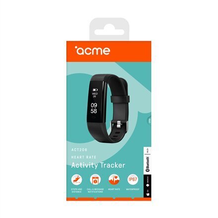 ACME ACT206 Nutivõru pulsomeetriga, must цена и информация | Nutivõrud (fitness tracker) | kaup24.ee