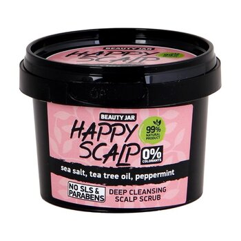 Скраб для кожи головы Beauty Jar Happy Scalp Морская соль, масло чайного дерева и мята, 100 г цена и информация | Маски, масла, сыворотки | kaup24.ee