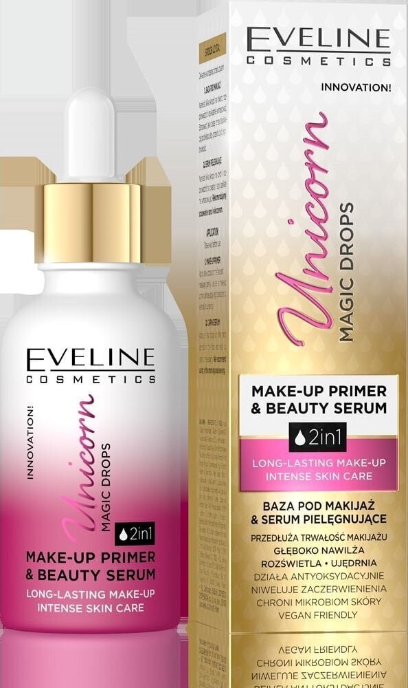 Meigipõhi Eveline Serum Make-up Primer 2in1 Unicorn, 30ml hind ja info | Jumestuskreemid, puudrid | kaup24.ee
