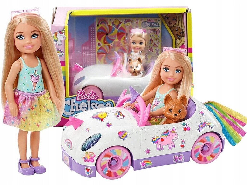 Barbie Chelsea nukk autoga GXT41 hind ja info | Tüdrukute mänguasjad | kaup24.ee