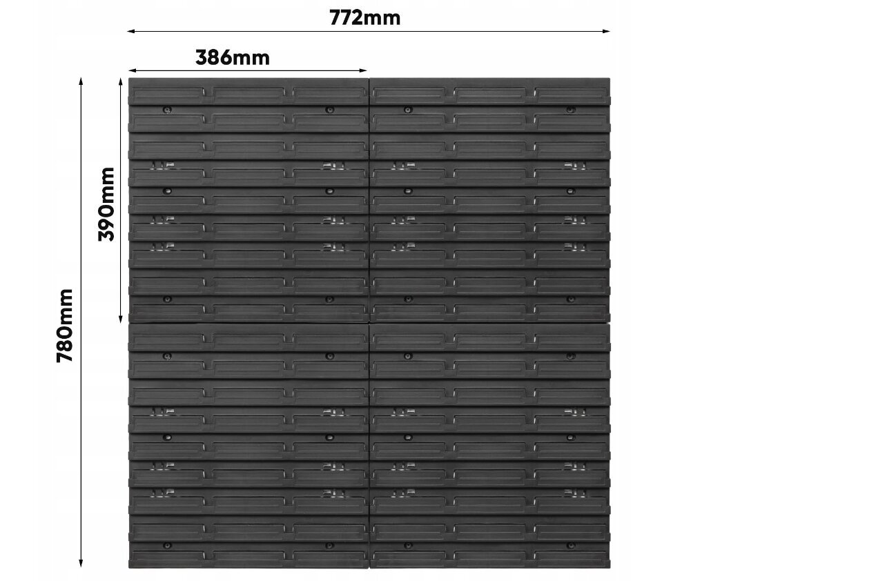 Sein tööriistadele koos hoiukastidega - 4x Tool Wall Board + 40 hind ja info | Tööriistakastid, tööriistahoidjad | kaup24.ee