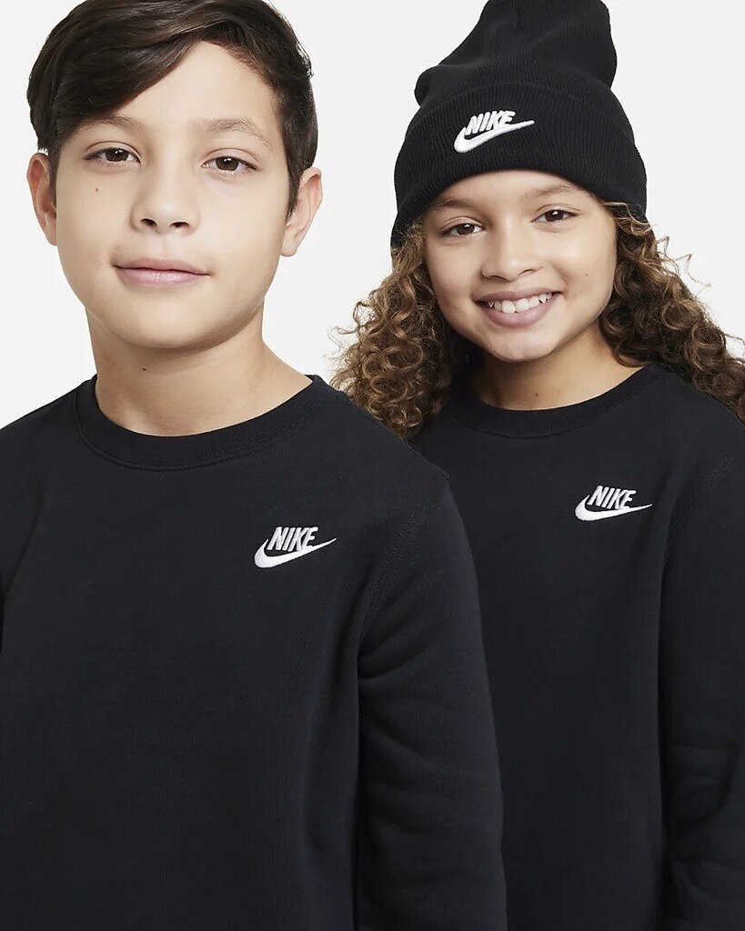 Nike laste dressipluus Club DX5081*010, must 196153462953 hind ja info | Poiste kampsunid, vestid ja jakid | kaup24.ee