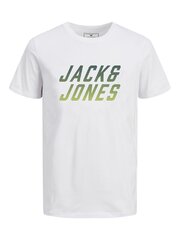 Jack & Jones laste T-särk 12236745*03, valge 5715414716373 hind ja info | Poiste särgid | kaup24.ee