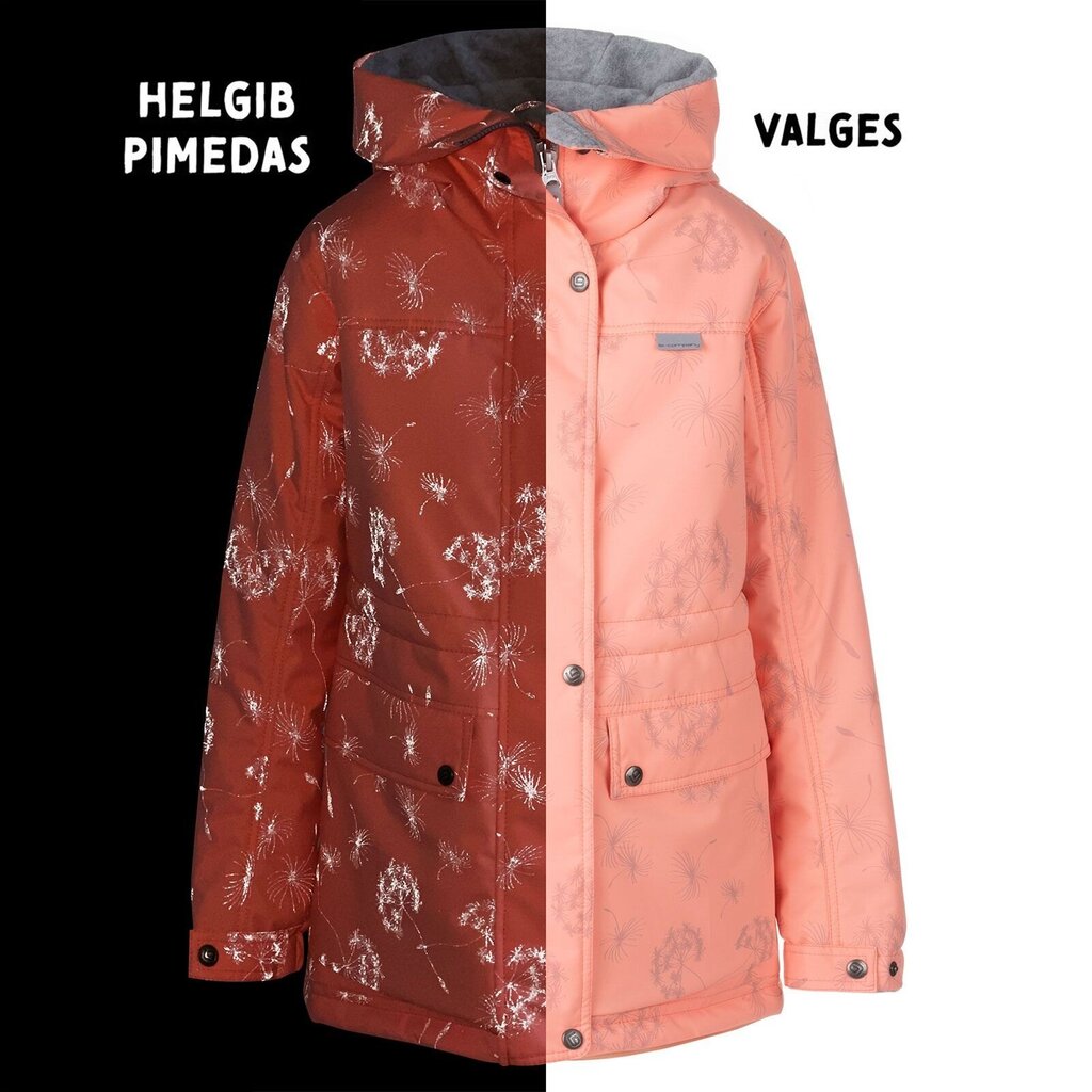 Lenne laste parka 80g Heldi 23264*1734, virsik/hall 4741593326325 цена и информация | Tüdrukute joped ja mantlid | kaup24.ee